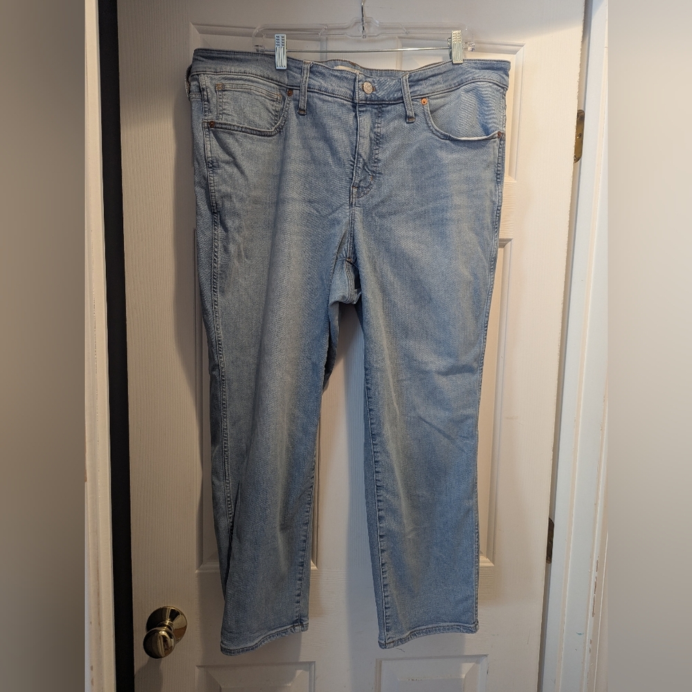 Madewell Midrise Stovepipe Stonewash Blue Denim Jeans Size 20W GUC - Picture 2 of 16
